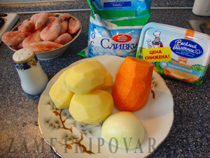 Сырный суп-пюре с креветками