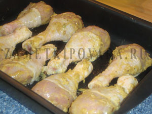 Куриные голени в горчично-чесночном маринаде