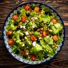 Салат из овощей с нутом и тыквенными семечками